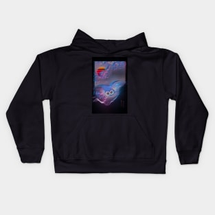 Vapour Wave Aesthetic Owl Kids Hoodie